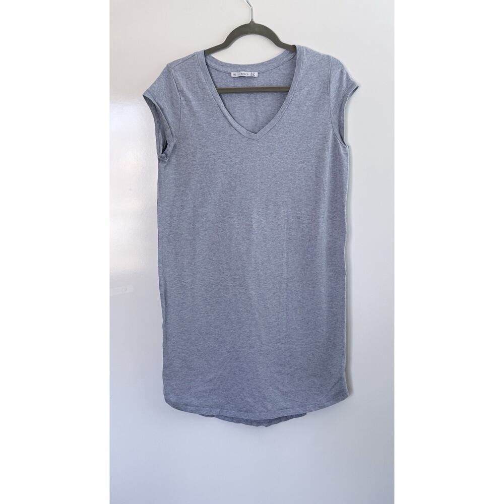 Betty Basics Gray V-Neck Cap Sleeve Knit Dress Womens AU 10 Casual US 6